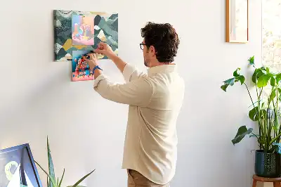 Illustrative Mountains Printed Cork Board