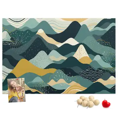 Illustrative Mountains Printed Cork Board