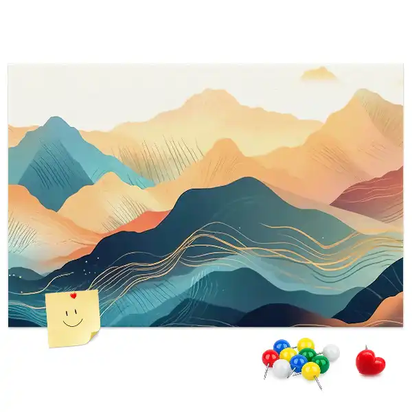 Mountain landscape cork memo board