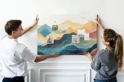 Cork memo board Mountain landscape