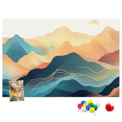 Mountain landscape cork memo board