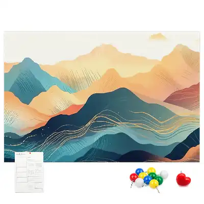Mountain landscape cork memo board