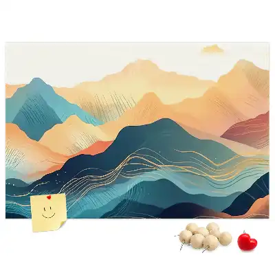 Mountain landscape cork memo board