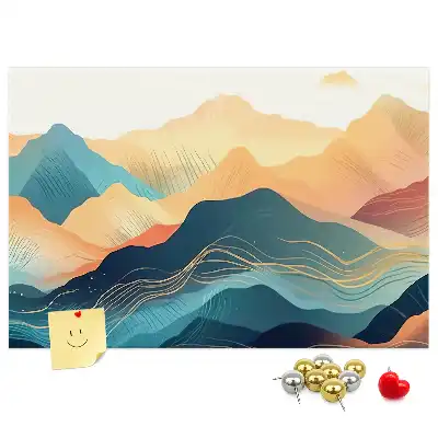 Mountain landscape cork memo board