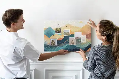 Mountain landscape cork memo board
