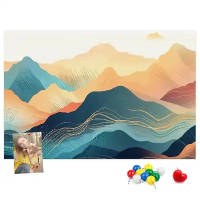 Mountain landscape cork memo board