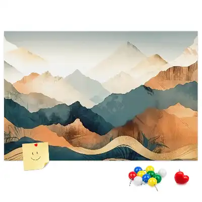 Mountains Landscape Printed Cork Board