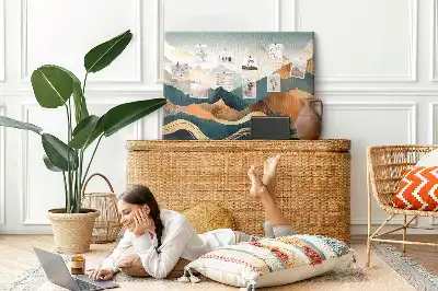 Printed Cork Board Mountains landscape