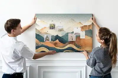 Mountains Landscape Printed Cork Board