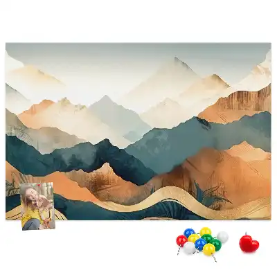 Mountains Landscape Printed Cork Board