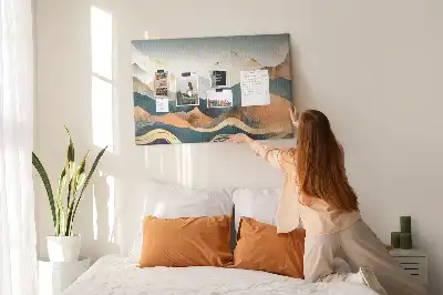 Printed Cork Board Mountains landscape