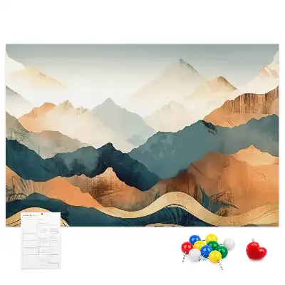 Mountains Landscape Printed Cork Board