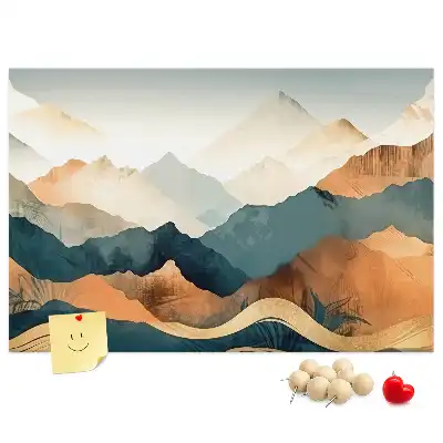 Mountains Landscape Printed Cork Board