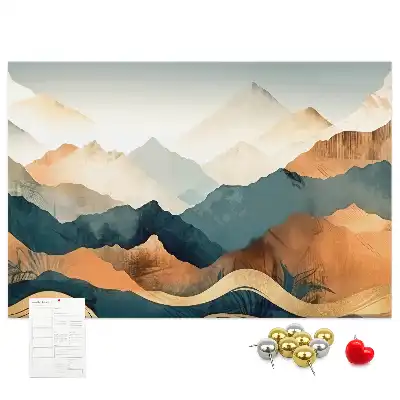 Printed Cork Board Mountains landscape