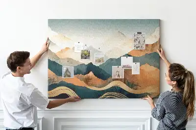 Mountains Landscape Printed Cork Board