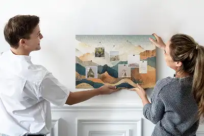 Mountains Landscape Printed Cork Board