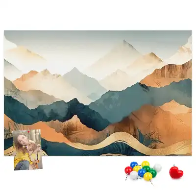 Printed Cork Board Mountains landscape