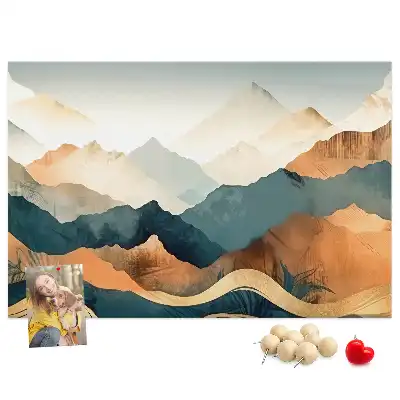 Mountains Landscape Printed Cork Board