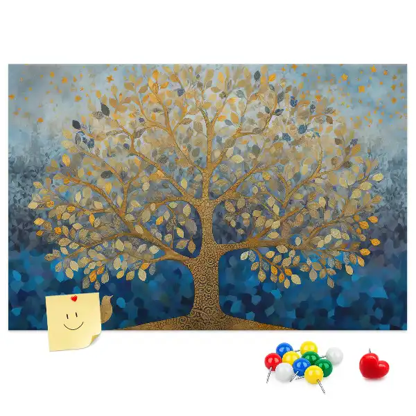 Printed Abstract Tree Cork Memo Board