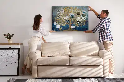 Printed Abstract Tree Cork Memo Board