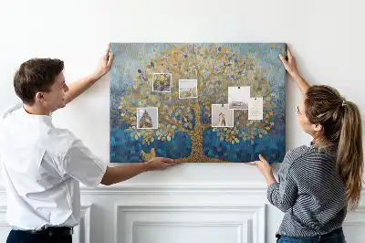 Printed Abstract Tree Cork Memo Board