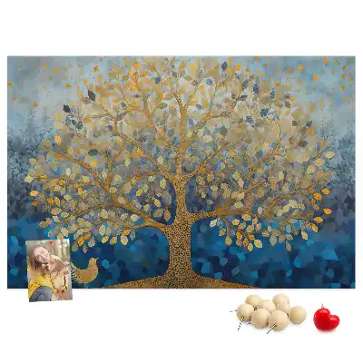 Printed Abstract Tree Cork Memo Board
