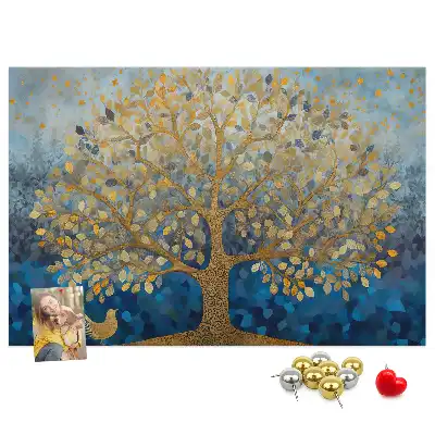 Printed Abstract Tree Cork Memo Board