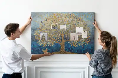 Printed Abstract Tree Cork Memo Board