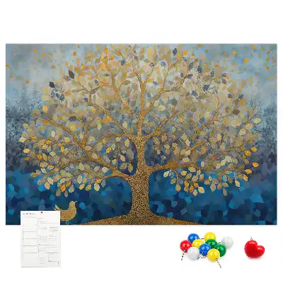 Printed Abstract Tree Cork Memo Board