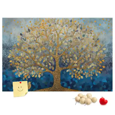 Printed Abstract Tree Cork Memo Board