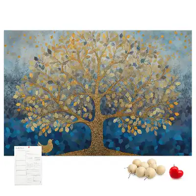 Printed Abstract Tree Cork Memo Board