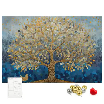 Printed Abstract Tree Cork Memo Board