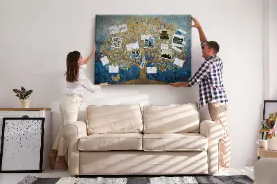 Printed Abstract Tree Cork Memo Board