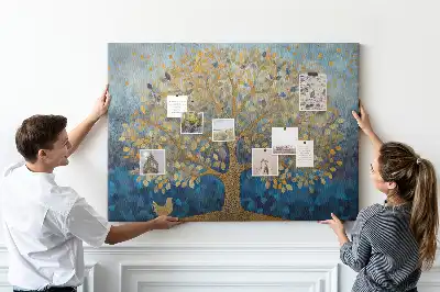 Printed Abstract Tree Cork Memo Board