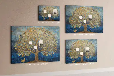 Printed Abstract Tree Cork Memo Board