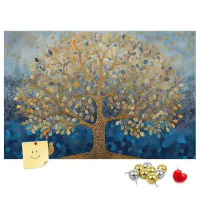 Printed Abstract Tree Cork Memo Board