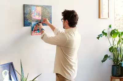 Printed Abstract Tree Cork Memo Board