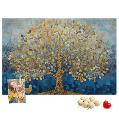 Printed Abstract Tree Cork Memo Board