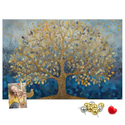 Printed Abstract Tree Cork Memo Board
