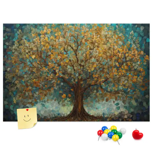 Mosaic tree cork memo board