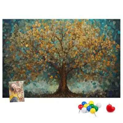 Mosaic tree cork memo board