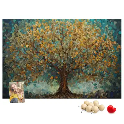 Mosaic tree cork memo board