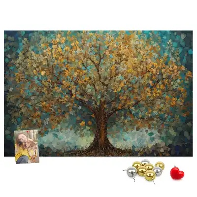 Mosaic tree cork memo board