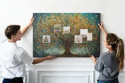 Mosaic tree cork memo board