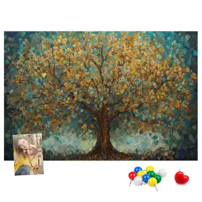 Mosaic tree cork memo board