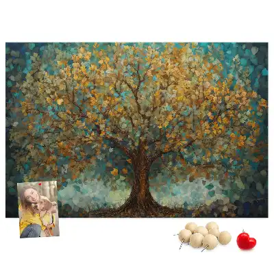 Mosaic tree cork memo board