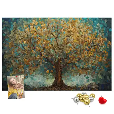 Mosaic tree cork memo board