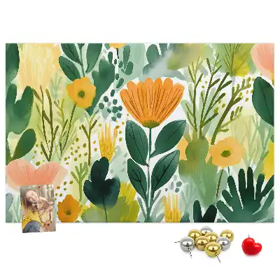 Printed Cork Board Watercolor flowers