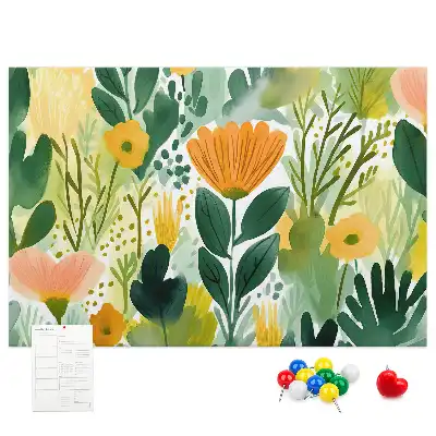 Printed Cork Board Watercolor flowers
