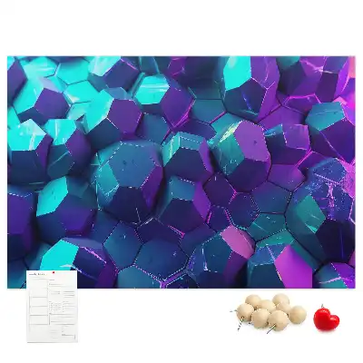 Geometric Printed Cork Memo Board